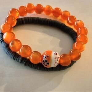 Cuuute Handmade Cat Bead Bracelet. NWOT.